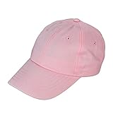 DALIX Unisex Youth Childrens Cotton Cap Adjustable Plain Hat - Unstructured (Pink)