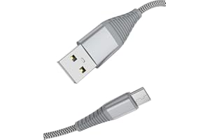 1 Piece USB C Fast Charging Cable 9.9ft (3m), Grey Nylon Braided USB A to Type C Charger Cord for Smartphone Cell Phone Table