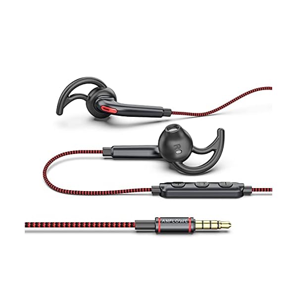 Earphones-Anflowe-Upgraded-ES850-In-Ear-Sports-Headphones-with-Mic-Tangle-Free-Braided-Earphones-with-Pure-Sound-Sweatproof-Wired-Earbuds-for-Workouts-Gym-Running-Jogging-Work-Home ANFLOWE ES850 Wired Sports Headphones, Half In-Ear Running Earphones with Mic & Pure Sound, Secure Fit with Ear Wings…