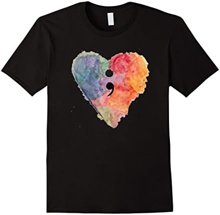Mens Semicolon Project Mental Health Awareness T Shirt Large Black