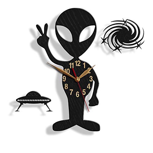 Alien Wooden Wall Clock