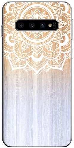 WooWie TPU Silicone Phone Case for Samsung A80 A70 A60 A50 A40 A30 A20e A10 A9 A8 A7 Mandala Hippie Girls White Slim Fit Print Beige Lace Woman Bohemian Anti Fingerprint Woody Full Body Indian Design
