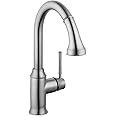 hansgrohe Talis C Stainless Steel High Arc Kitchen Faucet, Kitchen Faucets with Pull Down Sprayer, Faucet for Kitchen Sink, Magnetic Docking Spray Head, Stainless Steel Optic 04215800