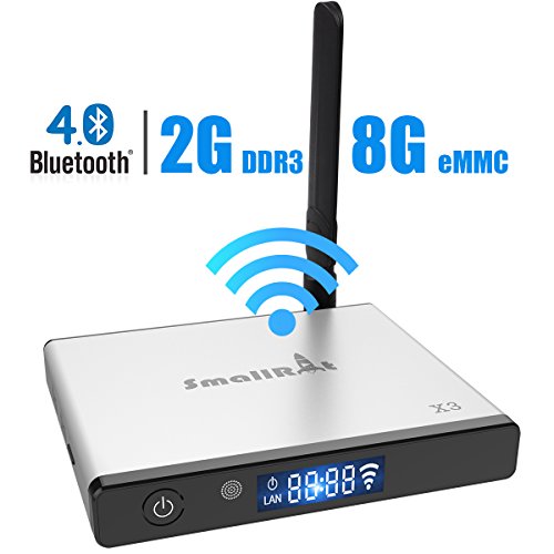 SMALLRT X3 Andorid 6.0 TV Box Amlogic S905X Quad Core CPU,2GB RAM 8GB eMMC with LED Display Bluetooth 4.0 Smart Box Support H.265 Decoding 4K Playing
