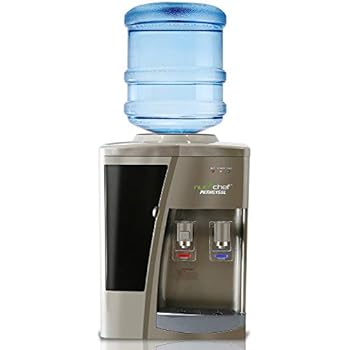 NutriChef ((PKTWC15SL) Countertop Compressor Cooler Dispenser-Hot & Cold Water, with Child Safety Lock, One Size, Silver