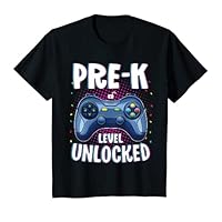 Kids Pre K Level Unlocked Gamer Boys First Day of School T-Shirt