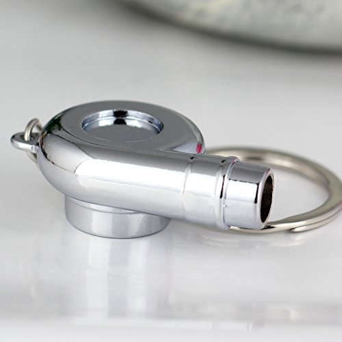 Maycom Creative Spinning New Chrome Polished Silver Turbo Turbocharger Keychain Key Chain Ring Keyring Keyfob,make Whistle Sound - Thumbnail 7