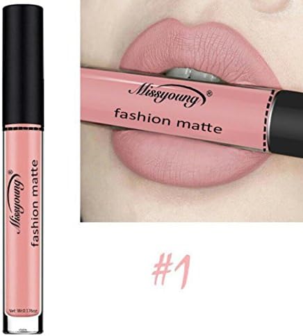 Xshuai MISS YOUNG Fashion Waterproof Long-Lasting Moisturizer Velvet Matte Liquid Lipstick Cosmetic Sexy Lip Gloss Kit for Women (01#)