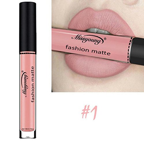 Xshuai MISS YOUNG Fashion Waterproof Long-Lasting Moisturizer Velvet Matte Liquid Lipstick Cosmetic Sexy Lip Gloss Kit for Women (01#)