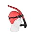 Dry Snorkel, FLYZOE Air-Ease Swimming Snorkel One-Way Purge Valve and Center Mount Mouthpiece Design with Adjustable Head Strap (Red)