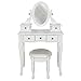 Best Choice Products Bathroom Vanity Table Set Jewelry Makeup Desk Hair Dressing Organizer, White