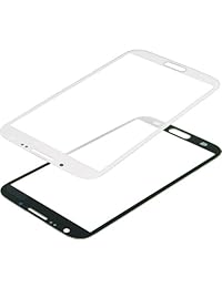 Samsung Galaxy Note 2 Kit de reemplazo de visualización incluyendo 1 visualización de repuesto de vidrio para Samsung Galaxy Note II 1 par de pinzas 3 pre-corte pegatinas adhesivas 1 Kit de herramientas 1 ECO-FUSED Paño de limpieza de microfibra, Blanco