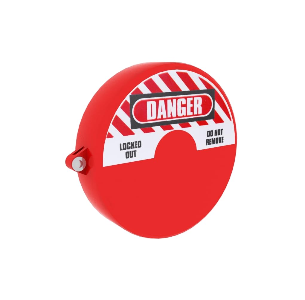 Lockout Tagout Gate Valve Cover - Fits 63.5mm to 127mm Valves | Industrial Safety Lockout Device | Durable Red Gate Valve Lockout for Workplace Compliance
