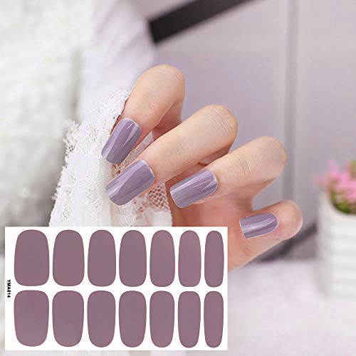 SILPECWEE 8 Sheets Nail Polish Strips Solid Color Nail Wraps Adhesive Nail Polish Stickers For 