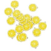 WaigN 20 Pcs Yellow Lemon Fruit Enamel Lemon Charms Pendant Beads for DIY Jewelry Making Bracelet Necklace Charms Beading and Jewelry Making