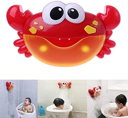 CHILEELOVE Bath Bubble Maker Machine,Automatic Bubble Blower Machine,Crab Shape with 12 Nursery Songs for Children Baby Boys Girls Funny Washing Toy Gift,Powered by Battery