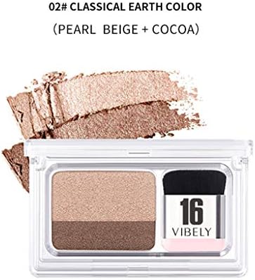 Staron Lazy 2 Colors Eyeshadow Double Gradation Makeup Eye Shadow Eyeshadow Palette Matte Shimmer Multi-Reflective Shades Ultra Pigmented Makeup Powder Waterproof Eye Shadow Palette Cosmetic Set (B)