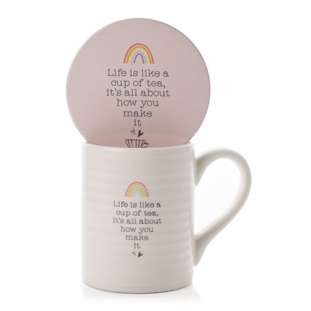 Widdop It's How You Make It Gift Set Mug & Coaster in A Gift Box Love Life Range Gifts LL446