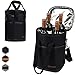Opux 4 Bottle Insulated Wine Cooler Bag - Leakproof Padded Portable Wine Bottle Carrier for Travel Picnic BYOB Gift (Black)
