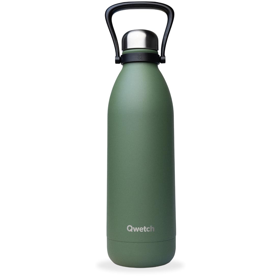 QWETCH - Isothermal Bottle - Titan Granite Khaki 1,5L - 48h Cold & 16h Hot - BPA Free, Waterproof - Stainless Steel Bottle with Carrying Handle