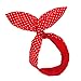 Sea Team Cotton Headband Bows Red with White Polka Dots Double Wide Headwrap Cotton Head Band (36.6