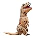 Halloween Inflatable T-Rex Dinosaur Dress Up Funny Simulation Luxury Cosplay Costume Suit (Child Size, Brown)