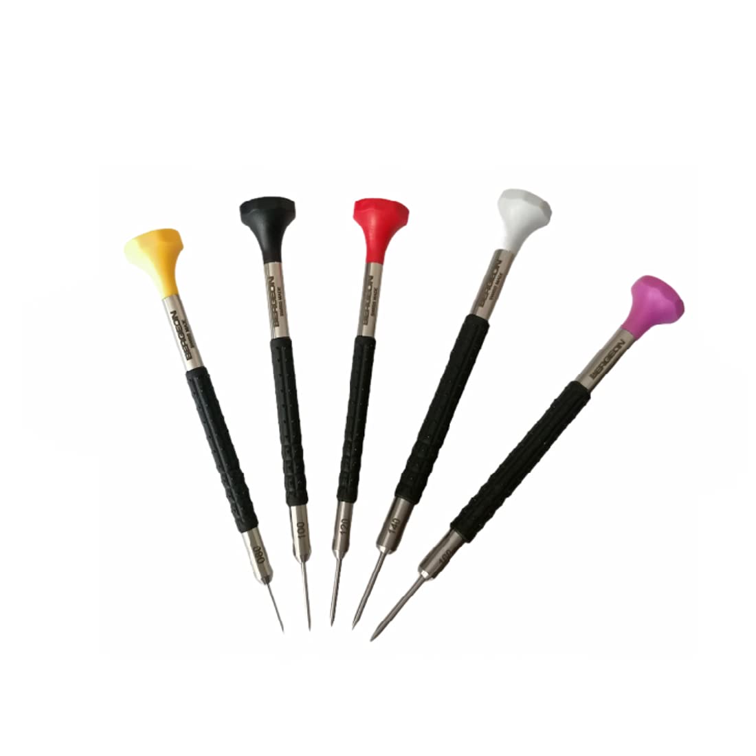 Bergeon 6899-P05 Set of 5 Ergonomic Screwdrivers for Watchmakers 5 Different Sizes