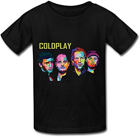 Big Boys' Girls' Coldplay 2016 Tour Logo Kids T Shirt Black