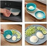 PERMORMAK Microwave Egg Poachers Double Cup Egg Cooker Blue Non-Stick view 4