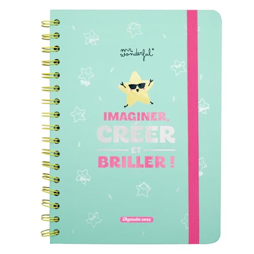 Sr. Wonderful – Agenda Wonder 2025 Semanier – Imaginar, crear... y brillar! - Incluye 8 hojas de pegatinas y blocs de notas pegatinas