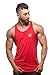 Dri Fit Microfiber Bodybuilding Stringer Tank Top Y-Back Racerback, Medium, Red