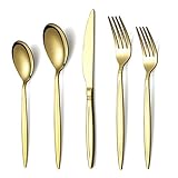 Gold Silverware Set, Berglander Titanium Gold