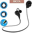 Bluetooth Headphones, BICOL Wireless Sports Earphones Headsets for Running Gym with Mic (Bluetooth 4.1, aptX, CVC 6.0 Noise Cancelling, Sweatproof)(Black)