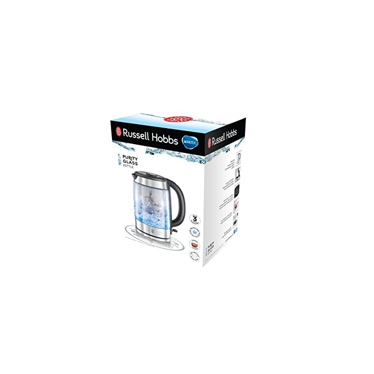 Russell Hobbs 2076010 Brita Purity Glass Kettle, Filter Kettle with
