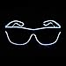 Aquat Glow Flashing LED Neon Rave Glasses El Wire Sunglasses Light up Costumes For Party, EDM, Halloween RB01 (White, Black Frame)