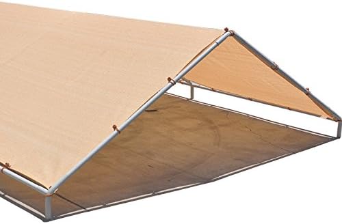 ALION HOME Carport Canopy Replacement Permeable Sun Shade Cover High Peak (Frame Not Included) (12' X 20' fits 10' x 20' Frame, Banha Beige)