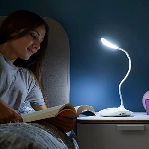 ® Lámpara LED de mesa Lum2go con 3 niveles de intensidad, luz blanca y luz cálida, ideal para mesita de noche, escritorio, sala de estar, oficina y otros espacios.