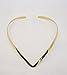 New Shiny Gold Tone 6mm Wide V Shaped Choker Collar Necklace Wire (CV4)