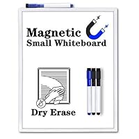 Small White Board(11 x 14 Inches), Browill Magnetic Dry Erase Whiteboard Board with 4 Dry Erase Markers for to Do List, Refrigerator, Locker, Office Door, Wall - with Hook