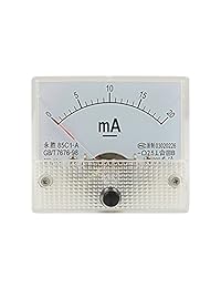 uxcell   Medidor de corriente continua analógico 0 20mA Amperímetro 85C1 A