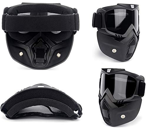 CHAMER Motorcycle Glasses Motocross Goggles Helmet Mask Fog-Proof Windproof UV400 Protection Vintage Harley Motorbike Riding Sunglasses for Kid&Adult CS Paintball