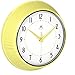 Infinity Instruments 10940-AURA Retro 9-1/2-Inch Metal Wall Clock,Yellow