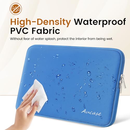 Aucase 13 13.3 14 Inch Laptop Leather Sleeve Water Resistant Puffy Protective Bag for MacBook Pro 14, MacBook Air 13 inch, HP/LENOVO/ACER/ASUS/DELL Chromebook Matebook