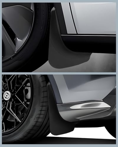 LANGBEAN Mudflaps for Tesla Model Y Juniper 2025 2026 2027, 4pcs Front and Rear Mudflaps with Mounting Screws, Splash Guard Accessories No Need to Drill [Not for Standard]