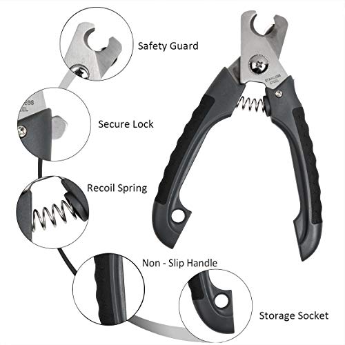 Dog Nail Grinder Pet Nail Clippers Complete Manicure Grooming Tool Kit for Small Medium Large Animals Cats Upgraded Quiet Painless Avoid Over-Cutting Rechargable Grinder