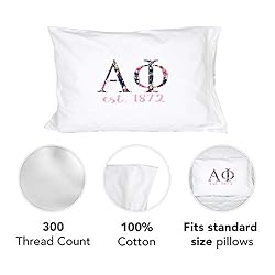 Alpha Phi Pillowcase Sorority Floral Letters with