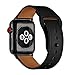 KYISGOS [Patent Pending] Compatible with Apple Watch Band 44mm 42mm, Genuine Leather Replacement Band Strap Compatible with iWatch Series 4 Series 3 Series 2 Series 1 42mm 44mm, Black