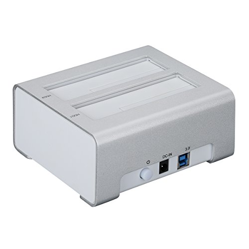 Excelvan USB 3.0 Hard Drive Docking Station with Dual Slots Offline Clone Function for 2.5 Inch & 3.5 Inch HDD SSD SATA (SATA I/ II/ III)