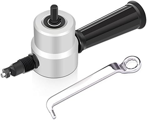Nibbler Cutting Tool, Walbest Double Head Sheet Metal Nibbler Cutter Hole Saw Drill Attachment with Wrench and Cutter Stick, Plastic Handle