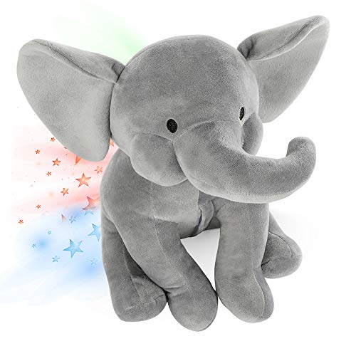 Elephant Star Projector Night Light for Kids, Plush Elephant Stuffed